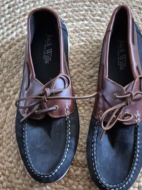 Jack Wills Men's Two-Tone Brown & Black Boat Shoes Sz.11